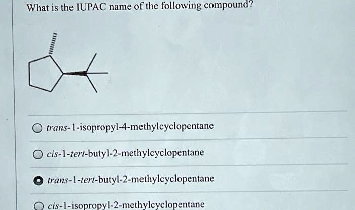 Cis 1 isopropyl 2 methylcyclopentane