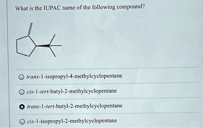 Cis 1 isopropyl 2 methylcyclopentane