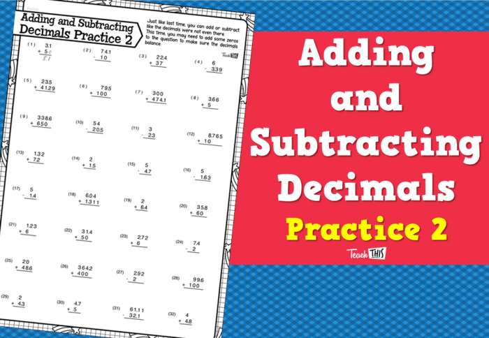 Adding and subtracting decimals quiz