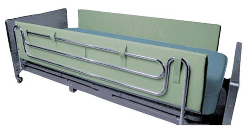 Padded side rails for hospital beds